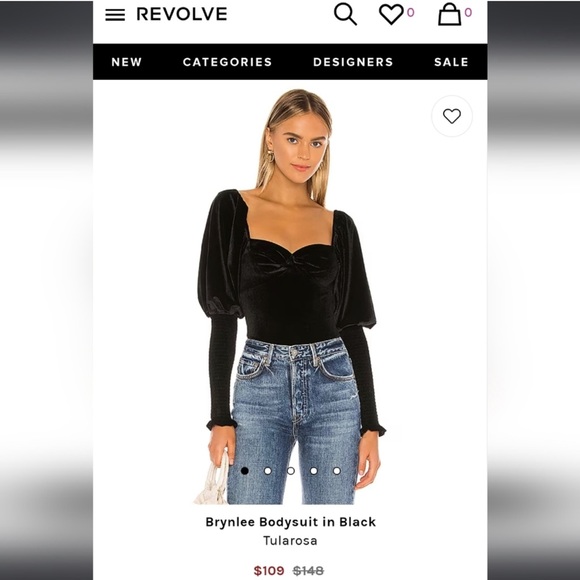Revolve Black velvet bodysuit. Thong style. Size small. Retail 148$.EUC! #7 - Picture 2 of 9